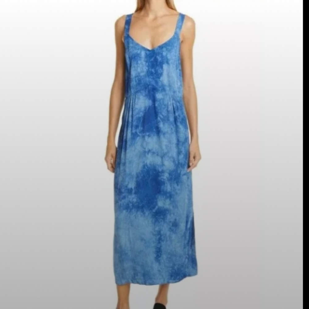 RAQUEL ALLEGRA SLEEVELESS BLUE MIDI TIE DYE DRESS- SIZE 1